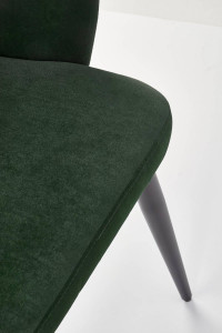 SCAUN DINING K364, VERDE INCHIS/NEGRU, CU TAPITERIE DIN STOFA FINA SI PICIOARE DIN METAL, STIL MODERN - Img 7