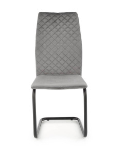SCAUN DINING K444, GRI/NEGRU, CU TAPITERIE DIN CATIFEA SI PICIOARE DIN METAL, STIL MODERN - Img 3