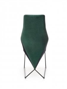 SCAUN DINING K485, VERDE INCHIS/NEGRU, CU TAPITERIE DIN CATIFEA SI PICIOARE DIN METAL, STIL MODERN - Img 3