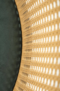 SCAUN DINING K508, VERDE/NATURAL/NEGRU, TAPITERIE DIN CATIFEA, RATTAN SI PICIOARE DIN METAL, STIL MODERN - Img 8