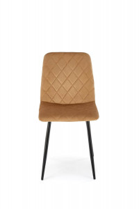 SCAUN DINING K525, BEJ/NEGRU, TAPITERIE DIN CATIFEA SI PICIOARE DIN METAL, STIL MODERN - Img 5