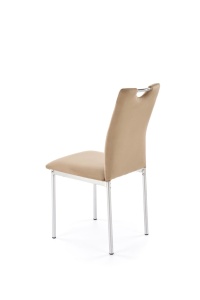 SCAUN DINING K578, BEJ 11/CROM, TAPITERIE DIN CATIFEA SI PICIOARE DIN METAL, STIL MODERN - Img 2