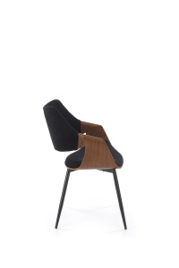 SCAUN DINING K586, NUC/NEGRU, TAPITERIE DIN CATIFEA SI LEMN SI PICIOARE DIN METAL, STIL MODERN - Img 3