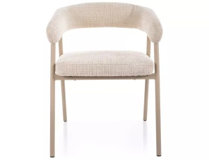 SCAUN DINING KATANA, BEJ 57/CREM, TAPITERIE DIN TEXTIL SI PICIOARE DIN METAL, STIL MODERN - Img 3