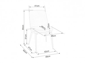SCAUN DINING KAYLA, NEGRU BLUVEL 19/NEGRU MAT, TAPITERIE DIN CATIFEA SI PICIOARE DIN METAL, STIL MODERN - Img 2