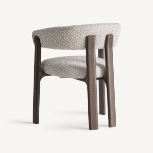SCAUN DINING KELAN, REALIZAT DIN LEMN DE FRASIN SI TEXTIL BOUCLE, CULOARE BEJ, REALIZAT MANUAL, VICAL HOME - Img 4