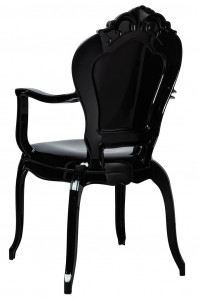 SCAUN DINING KING ARM, NEGRU, DIN POLICARBONAT, STIL MODERN - Img 4