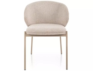 SCAUN DINING KIOTO, BEJ DESCHIS 255/CREM, TAPITERIE DIN TEXTIL SI PICIOARE DIN METAL, STIL MODERN - Img 2