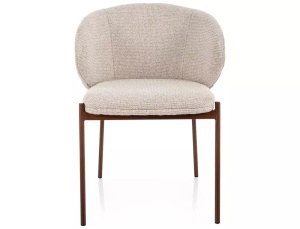 SCAUN DINING KIOTO, BEJ DESCHIS 255/NUC, TAPITERIE DIN TEXTIL SI PICIOARE DIN METAL, STIL MODERN - Img 2