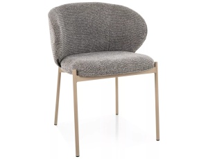 SCAUN DINING KIOTO, GRI 254/CREM, TAPITERIE DIN TEXTIL SI PICIOARE DIN METAL, STIL MODERN - Img 6