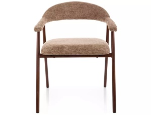SCAUN DINING LAGOS D RAVEN, LATTE 34/NUC, TAPITERIE DIN TEXTIL SI PICIOARE DIN METAL, STIL MODERN - Img 2