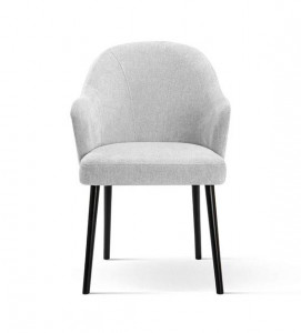 SCAUN DINING LEA, GRI/NEGRU, TAPITERIE DIN STOFA SI PICIOARE DIN LEMN, STIL MODERN - Img 2