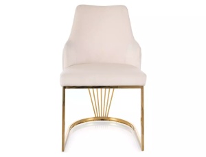 SCAUN DINING/LIVING ALURE VELVET, BEJ BLUVEL 22, CONFECTIONAT DIN METAL SI CATIFEA, STIL MODERN - Img 2