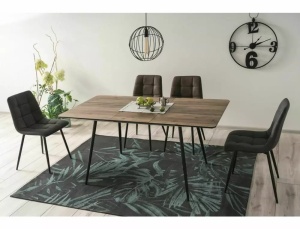 SCAUN DINING LOOK, GRI/NEGRU, TAPITERIE DIN PIELE ECOLOGICA SI PICIOARE DIN METAL, STIL MODERN - Img 3