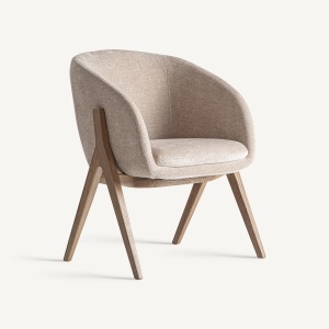 SCAUN DINING LUPIN, DIN LEMN DE FRASIN SI TEXTIL, CULOARE BEJ/MARO, DESIGN CONTEMPORAN, VICAL HOME