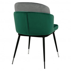 SCAUN DINING, MARCEL, GRI/NEGRU/ARGINTIU/VERDE, CU TAPITERIE DIN CATIFEA, STIL MODERN - Img 3