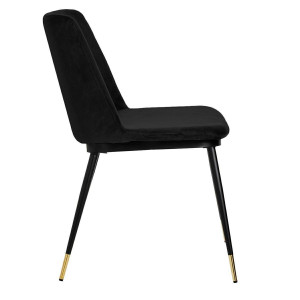 SCAUN DINING NEGRU/AURIU, CU TAPITERIE DIN CATIFEA, DIEGO STIL MODERN - Img 2