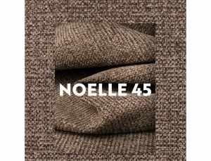 SCAUN DINING NOELLE CAPPUCCINO 45/NEGRU MAT, TAPITERIE DIN TEXTIL SI PICIOARE DIN METAL, STIL MODERN - Img 4