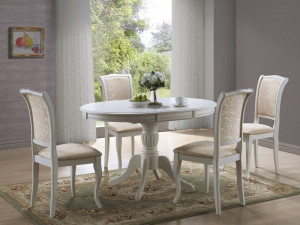 SCAUN DINING OP-SC 2, CREM TAP 08/ECRU, TAPITERIE DIN STOFA SI PICIOARE DIN LEMN, STIL CLASIC - Img 2