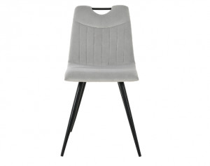 SCAUN DINING ORFE, GRI DESCHIS BLUVEL 03/NEGRU MAT, TAPITERIE DIN CATIFEA SI PICIOARE DIN METAL, STIL MODERN - Img 2