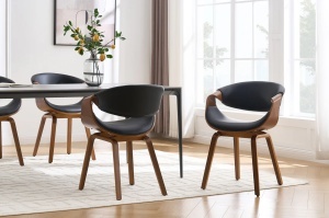 SCAUN DINING, ORGANIC, PIELE ECO SI FURNIR DE NUC, CULOARE NATUR/NEGRU, ARTIM GROUP SELECTION - Img 8