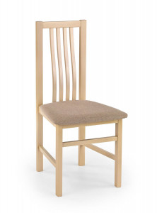 SCAUN DINING PAWEL, BEJ INARI 23/STEJAR SONOMA, CU TAPITERIE DIN STOFA SI PICIOARE DIN LEMN MASIV, STIL CLASIC