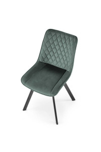 SCAUN DINING PIVOTANT K520, VERDE/NEGRU, TAPITERIE DIN CATIFEA SI PICIOARE DIN METAL , STIL MODERN - Img 4