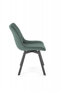 SCAUN DINING PIVOTANT K520, VERDE/NEGRU, TAPITERIE DIN CATIFEA SI PICIOARE DIN METAL , STIL MODERN - Img 7