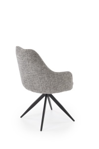 SCAUN DINING PIVOTANT K564, GRI/NEGRU, TAPITERIE DIN STOFA SI PICIOARE DIN METAL, STIL MODERN - Img 2