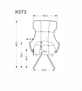 SCAUN DINING PIVOTANT K573, GRI/NEGRU, TAPITERIE DIN STOFA SI PICIOARE DIN METAL, STIL MODERN - Img 8