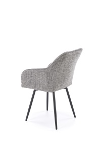 SCAUN DINING PIVOTANT K576, GRI/NEGRU, TAPITERIE DIN STOFA SI PICIOARE DIN METAL, STIL MODERN - Img 2
