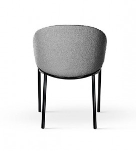 SCAUN DINING PLUSAT FANCY BUKLA, GRI/NEGRU/AURIU, TAPITERIE DIN TEXTIL PLUSAT SI PICIOARE DIN METAL, STIL MODERN, ATR - Img 4
