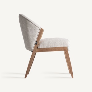 SCAUN DINING PRATI, REALIZAT DIN LEMN DE PIN SI TEXTIL, CULOARE MARO/BEJ, REALIZAT MANUAL, VICAL HOME - Img 3
