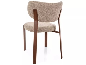SCAUN DINING RIN D, BEJ 253/NUC, TAPITERIE DIN TEXTIL SI PICIOARE DIN METAL, STIL MODERN - Img 3