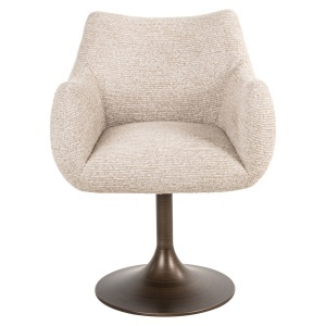 SCAUN DINING ROTATIV ALDO, REALIZAT DIN METAL, LEMN DE FAG SI TEXTIL, CULOARE MARO/BEJ, DESIGN DEOSEBIT, RICHMOND INTERIORS