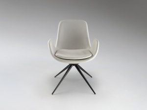 SCAUN DINING ROTATIV, DIN METAL SI TEXTIL, ZUNA, DE CULOARE ALB/GALBUI, DESIGN MODERN, SCHULLER - Img 5