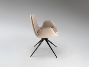 SCAUN DINING ROTATIV, DIN METAL SI TEXTIL, ZUNA, DE CULOARE BEJ, DESIGN MODERN, SCHULLER - Img 6