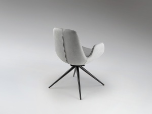 SCAUN DINING ROTATIV, DIN METAL SI TEXTIL, ZUNA, DE CULOARE GRI, DESIGN MODERN, SCHULLER - Img 5