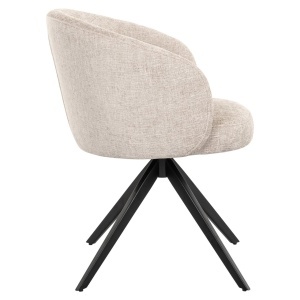 SCAUN DINING ROTATIV OLIVIA, REALIZAT DIN METAL SI TEXTIL, CULOARE CREM, DESIGN DEOSEBIT, RICHMOND INTERIORS - Img 5