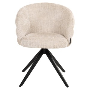 SCAUN DINING ROTATIV SERENITY, REALIZAT DIN METAL, LEMN DE FAG SI TEXTIL IGNIFUG, CULOARE BEJ, DESIGN DEOSEBIT, RICHMOND INTERIORS - Img 5