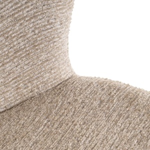 SCAUN DINING SERGIO NATURAL LINEAR, 214156, CONFECTIONAT DIN POLIESTER, METAL SI SPUMA, BEJ/NEGRU, STIL MODERN - Img 4
