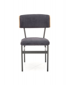 SCAUN DINING SMART-KR, STEJAR NATURAL/NEGRU, DIN MDF, CATIFEA SI PICIOARE DIN METAL , STIL MODERN - Img 4