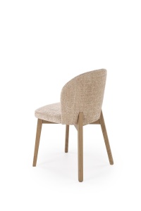 SCAUN DINING STIL BASSO, BEJ 14/NUC DESCHIS, CU TAPITERIE DIN STOFA SI PICIOARE DIN LEMN MASIV, STIL CLASIC - Img 2