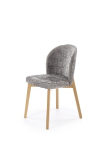 SCAUN DINING STIL BASSO, GRI 96/STEJAR NATURAL, CU TAPITERIE DIN STOFA SI PICIOARE DIN LEMN MASIV, STIL CLASIC