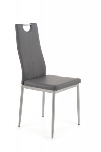 SCAUN DINING STIL K202, GRI/CROM, CU TAPITERIE DIN PIELE ECOLOGICA SI PICIOARE DIN METAL, STIL MODERN - Img 5