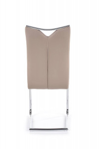 SCAUN DINING STIL K224, CAPPUCCINO/CROM, CU TAPITERIE DIN PIELE ECOLOGICA SI PICIOARE DIN METAL, STIL MODERN - Img 4