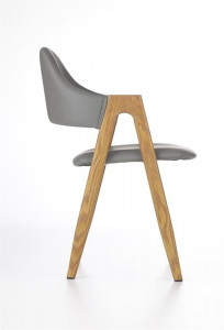 SCAUN DINING STIL K247, GRI/STEJAR, CU TAPITERIE DIN PIELE ECOLOGICA SI PICIOARE DIN METAL, STIL MODERN - Img 4