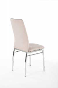 SCAUN DINING STIL K309, BEJ/CROM, CU TAPITERIE DIN STOFA SI PICIOARE DIN METAL, STIL MODERN - Img 6