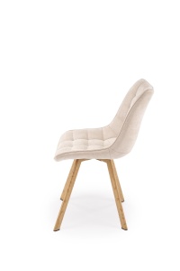 SCAUN DINING STIL K332, BEJ 23/STEJAR, CU TAPITERIE DIN TEXTIL SI PICIOARE DIN METAL, STIL MODERN - Img 3