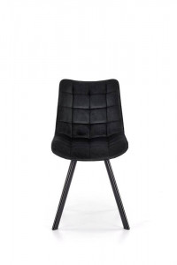 SCAUN DINING STIL K332, NEGRU/NEGRU, CU TAPITERIE DIN CATIFEA SI PICIOARE DIN METAL, STIL MODERN - Img 2